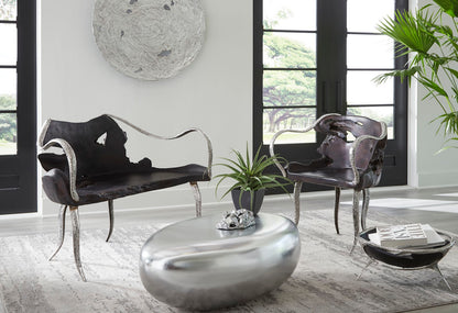 Graven Table Top Bowl, Black and Stainless Steel