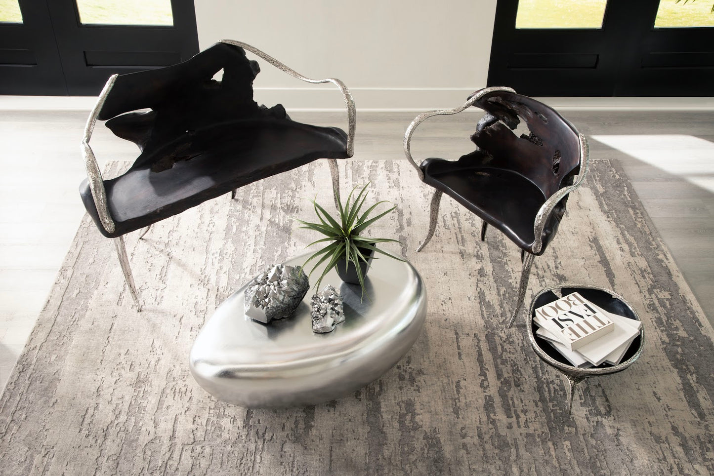 Graven Table Top Bowl, Black and Stainless Steel