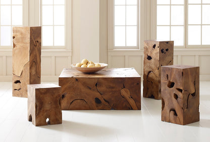 Teak Slice Coffee Table, Rectangle