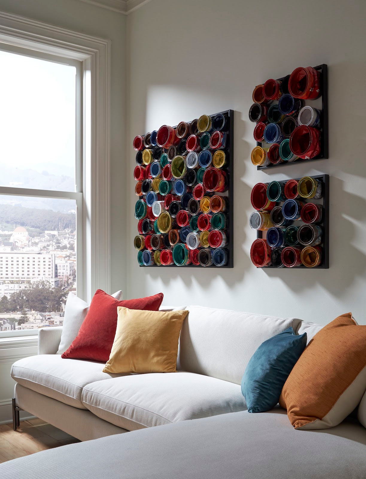 Paint Can Wall Art, Square, Assorted Colors, LG