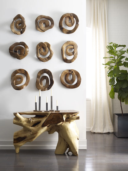 Swirl Wall Tile, Teak Wood, Assorted