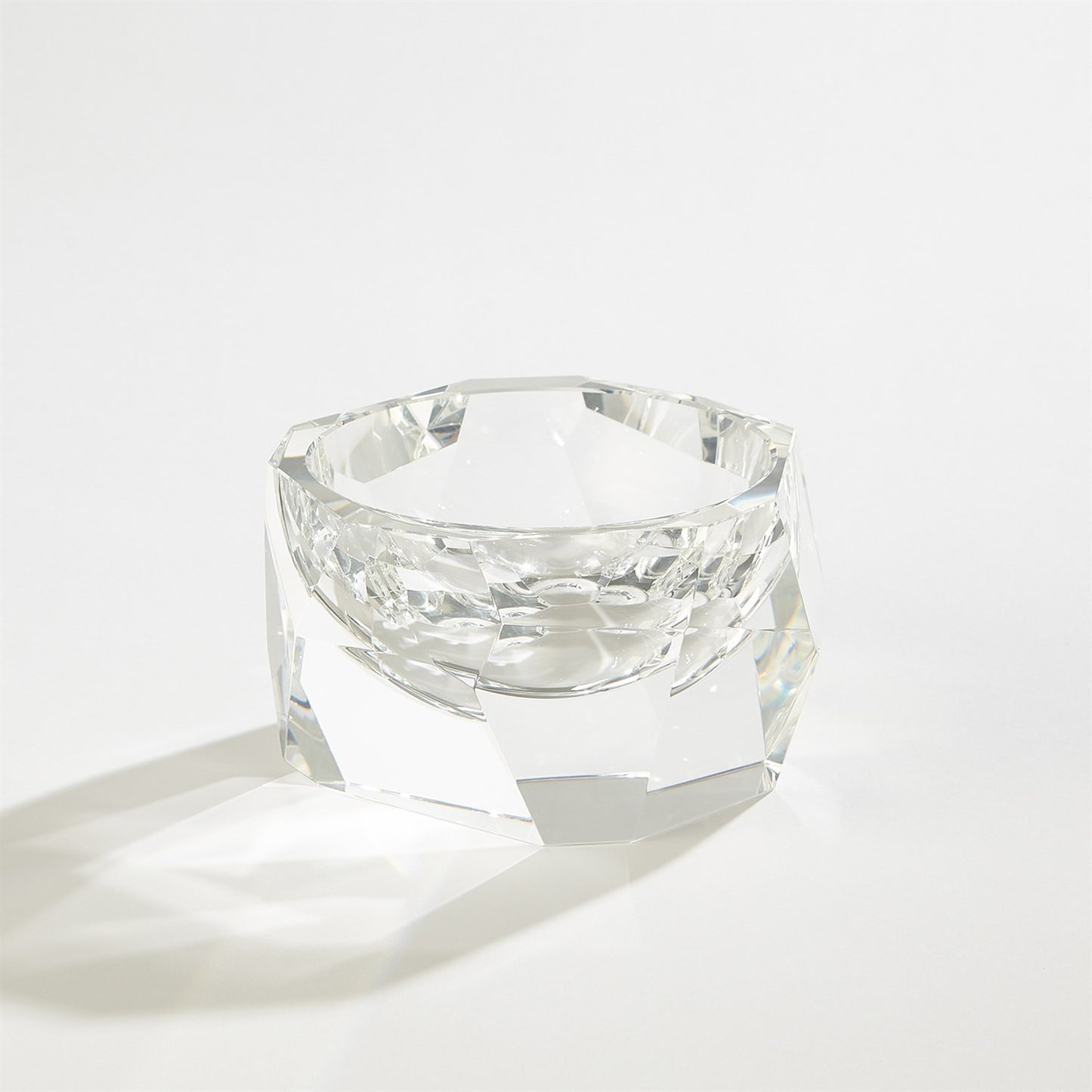 MULTI FACET CRYSTAL BOWL-CLEAR