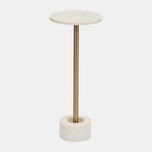 Metal Side Table Marble Top