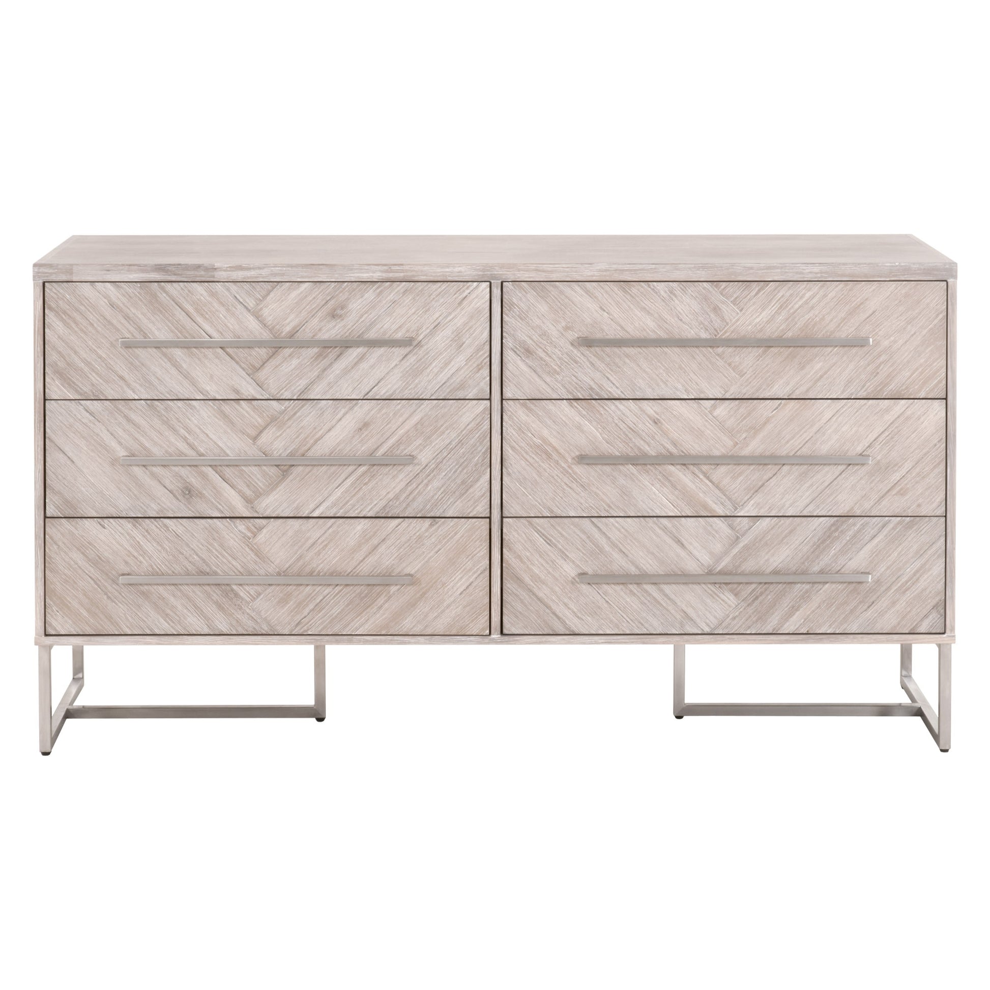 6049.NG - Natural Gray Acacia, Brushed Stainless Steel