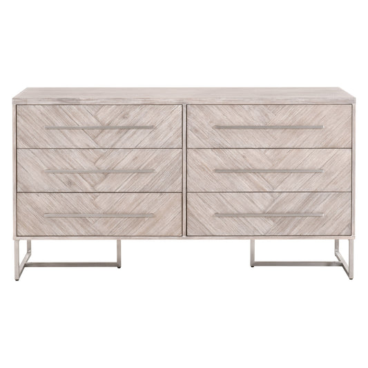 6049.NG - Natural Gray Acacia, Brushed Stainless Steel