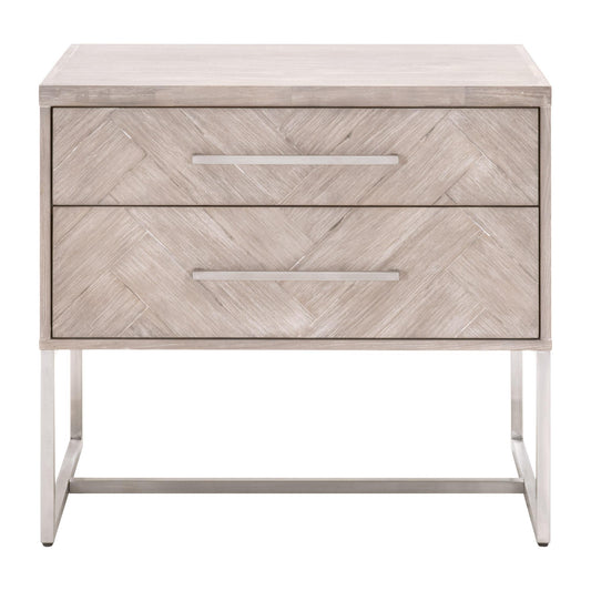 6048.NG - Natural Gray Acacia, Brushed Stainless Steel