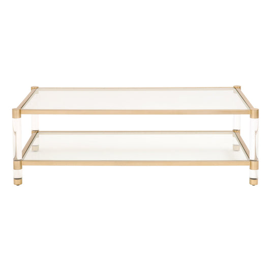 6073.BBRS/CLR - Brushed Brass, Lucite, Clear Glass