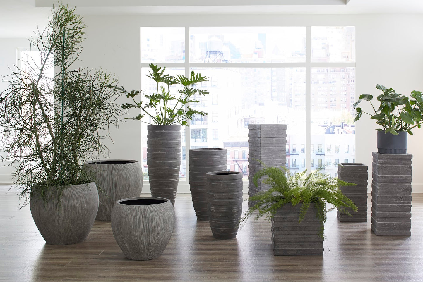 June Slim Planter, Raw Gray, SM