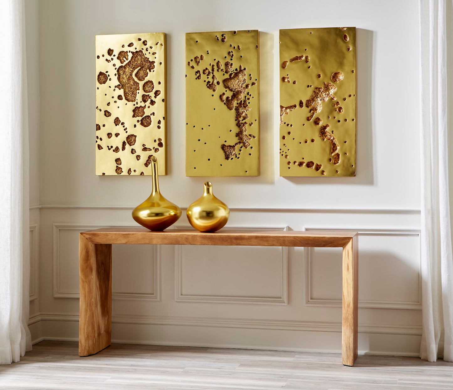 Splotch Wall Art, Square, Gold Leaf