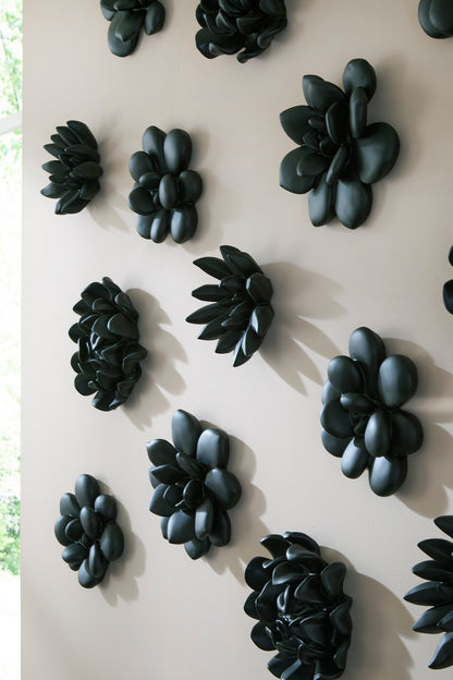 Oviferum Succulent Wall Art, Smooth Matte Black