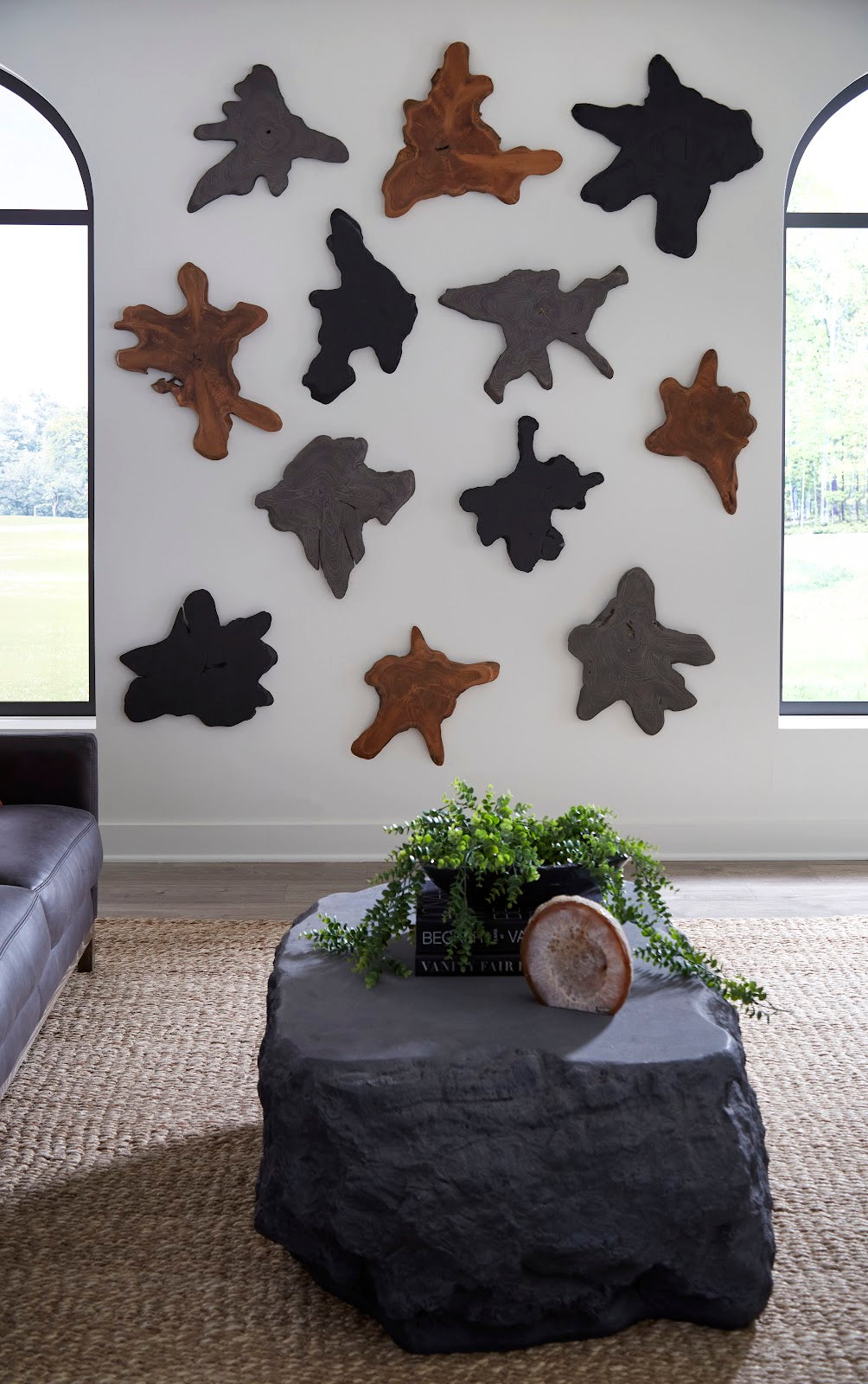 Quarry Coffee Table, Large, Charcoal Stone