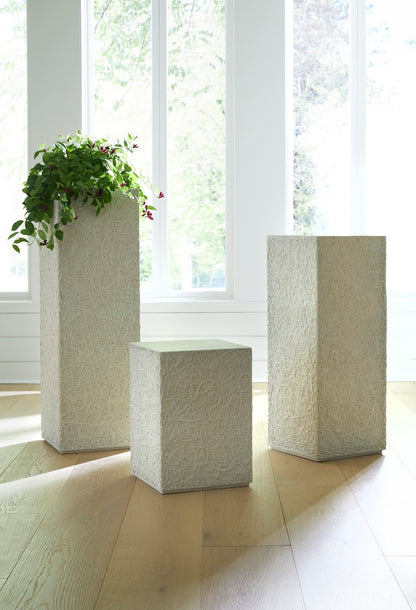 String Theory Pedestal, White Stone, Medium