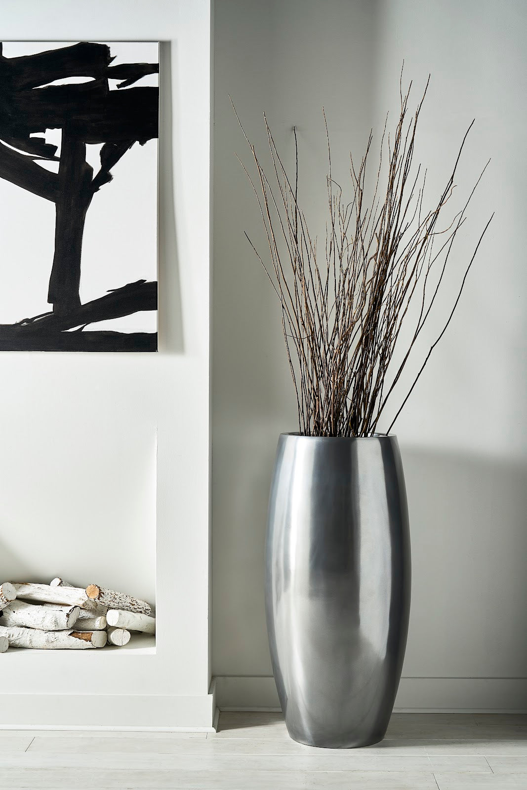 Elonga Planter, Polished Aluminum, LG