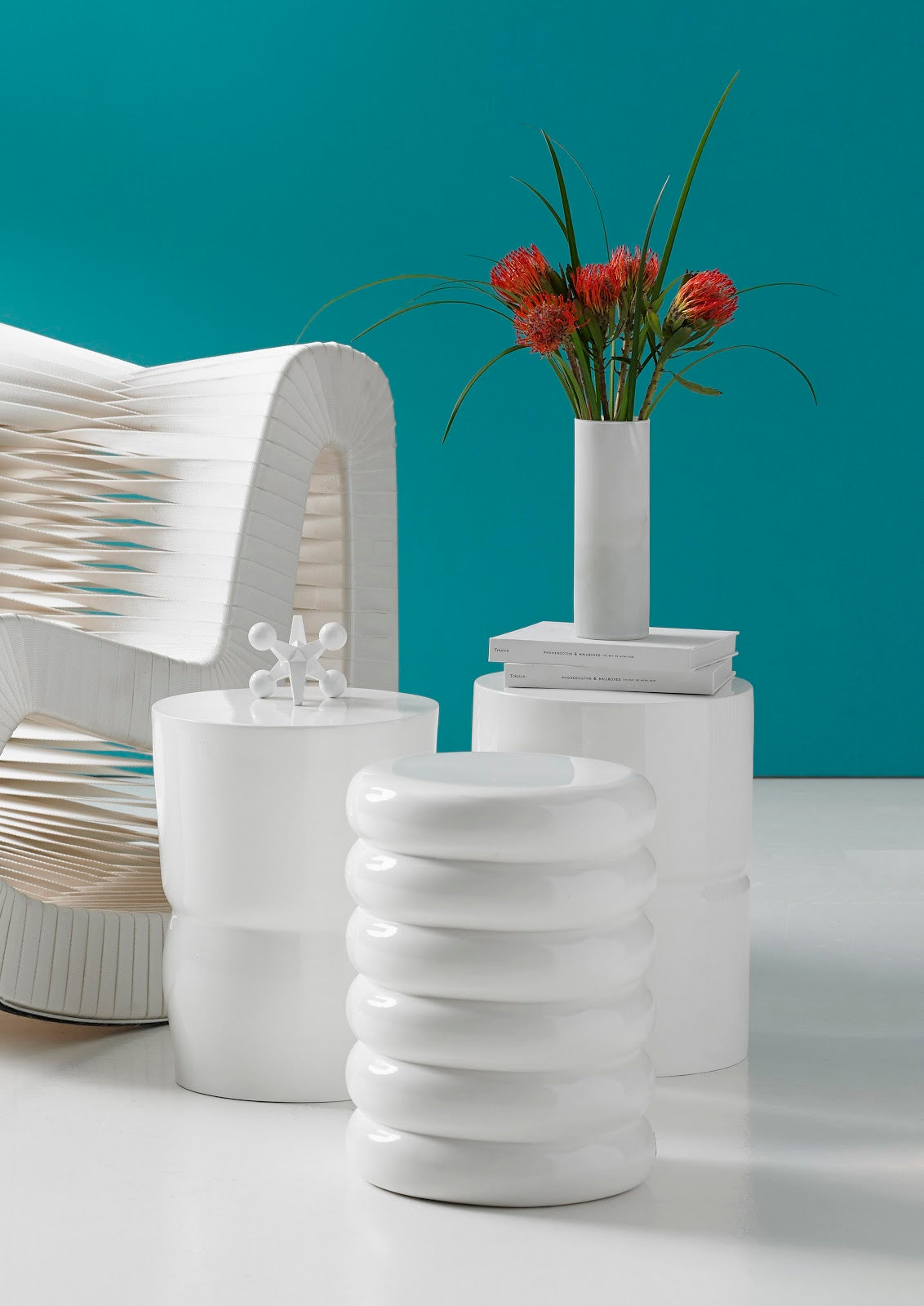 Stacked Stool, Gel Coat White