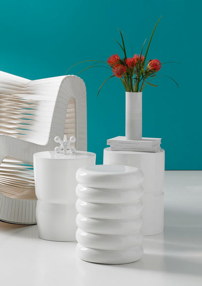 Stacked Stool, Gel Coat White