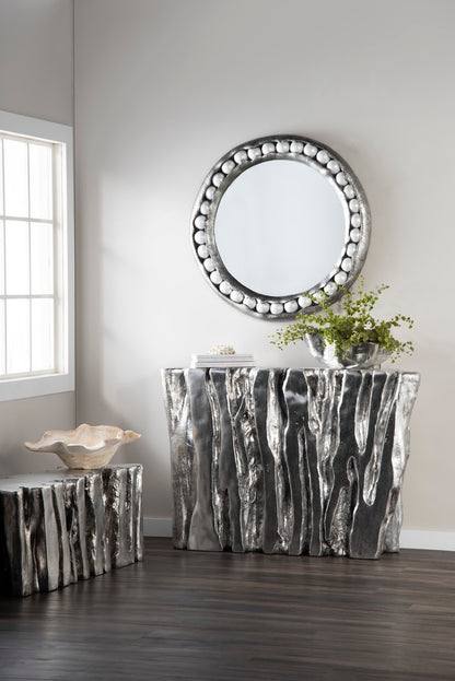 Freeform Console Table, Silver Leaf