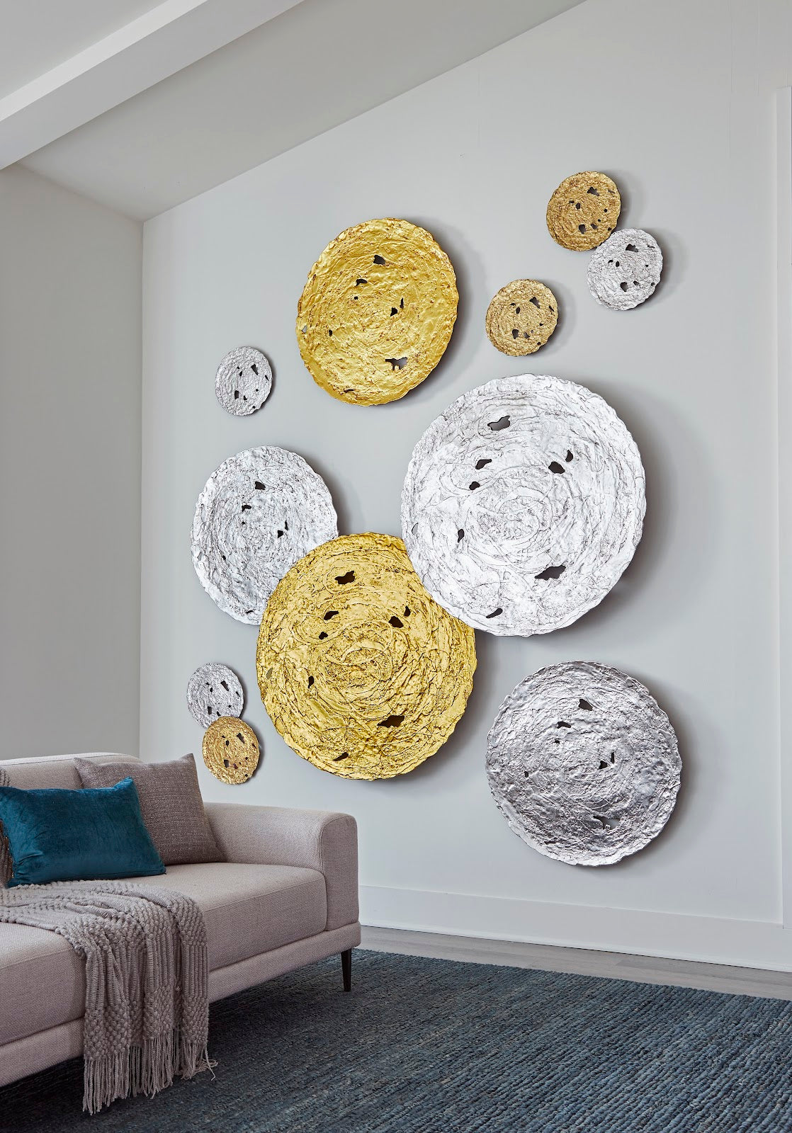 Molten Wall Disc, Medium, Gold Leaf