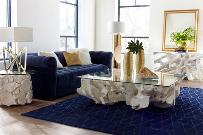 Beau Cast Root Console Table, Gel Coat White