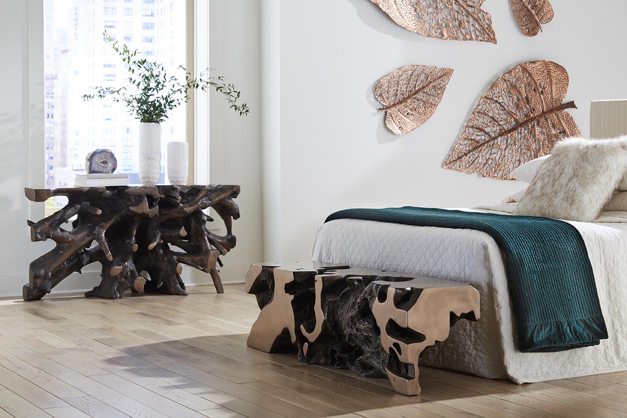 Beau Cast Root Console Table, Bronze