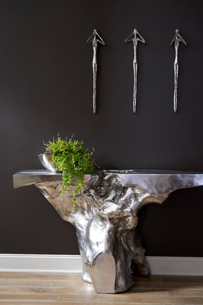 See, Speak, Hear No Evil Wall Art, Silver Leaf, Set Of 3