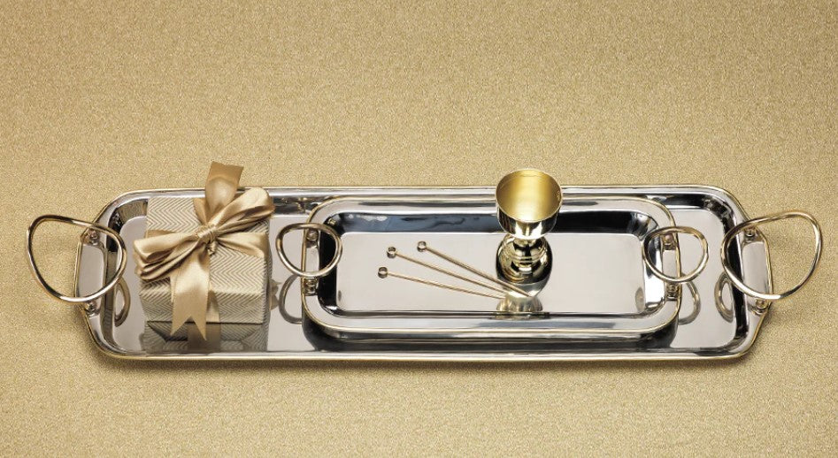 Polished Nickel and Gold Precious Tray