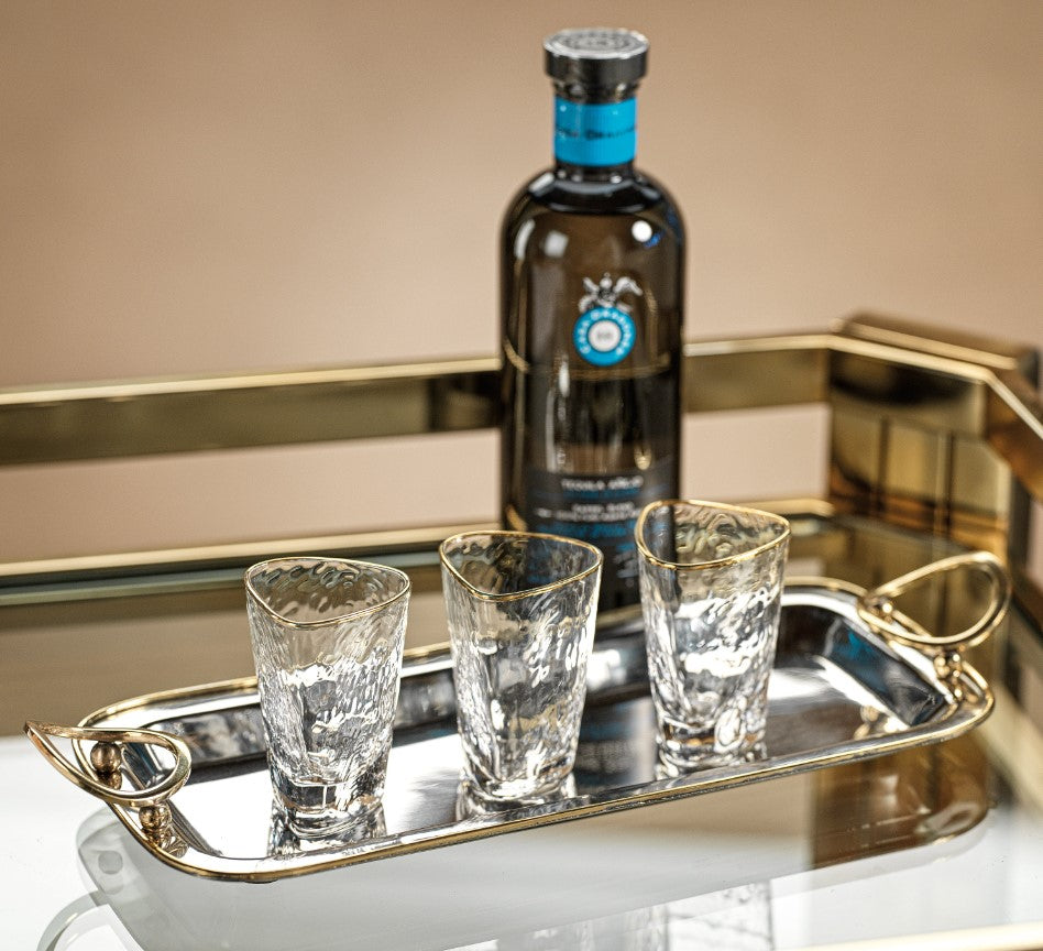 Polished Nickel and Gold Precious Tray