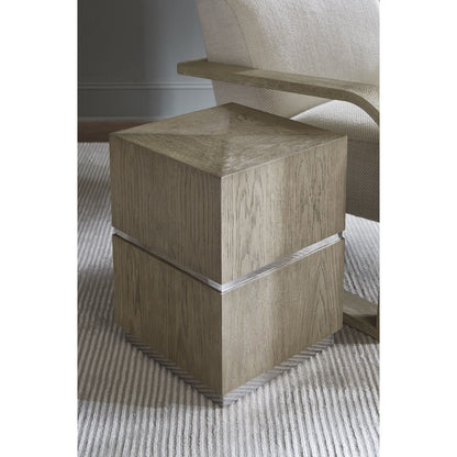SANDER END TABLE IN DUSTED STONE