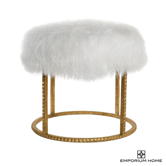 STUD POUF-GOLD LEAF