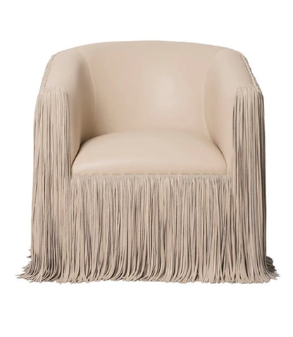 Shaggy Leather Swivel Chair