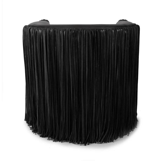 Shaggy Leather Swivel Chair