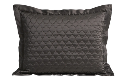 HIGH SHINE SATIN QUATREFOIL QUILT PILLOW SHAM SET