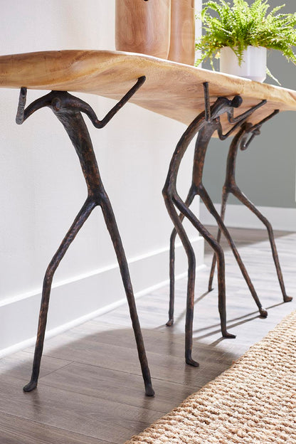 Atlas Console Table, Natural Finish, Metal