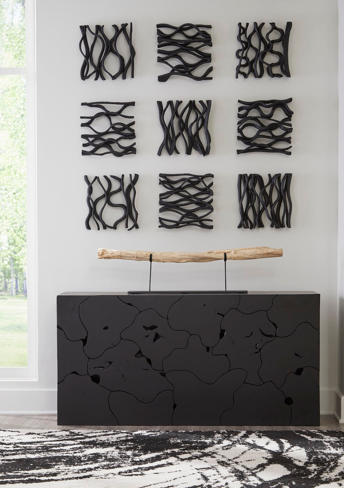Vine Wall Tile, Black
