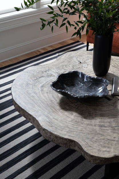 Floating Coffee Table with Black Legs, Gray Stone, Size Varies