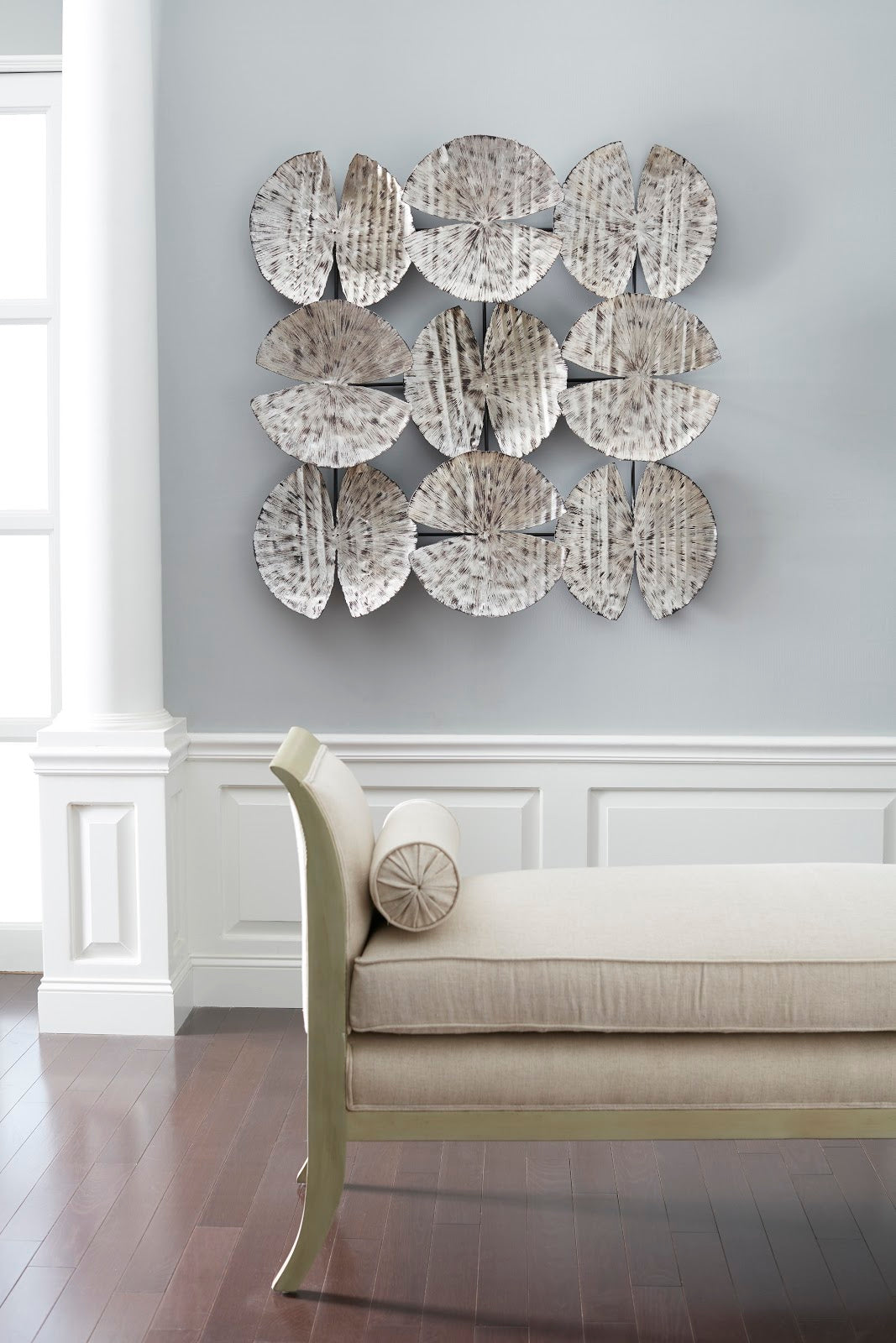 Ginkgo Leaf Wall Art, 9 Leaves, Silver