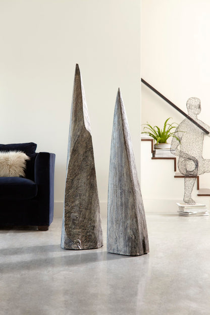 Shark Tooth Sculpture, Large, Gray Stone Finish