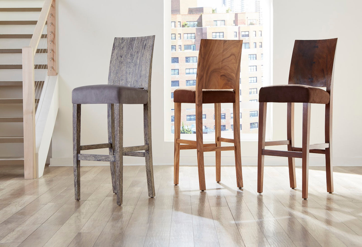Origins Bar Stool, Gray Stone
