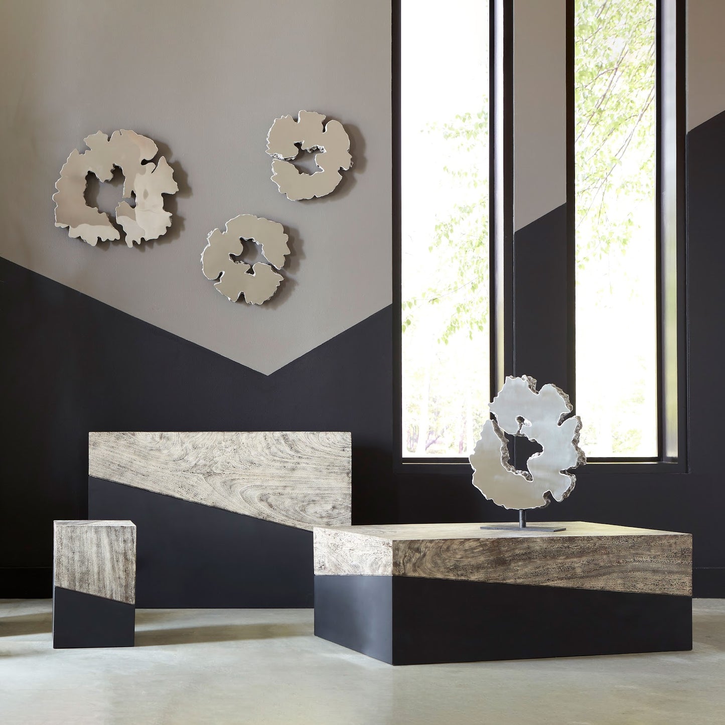 Geometry Coffee Table, Gray Stone