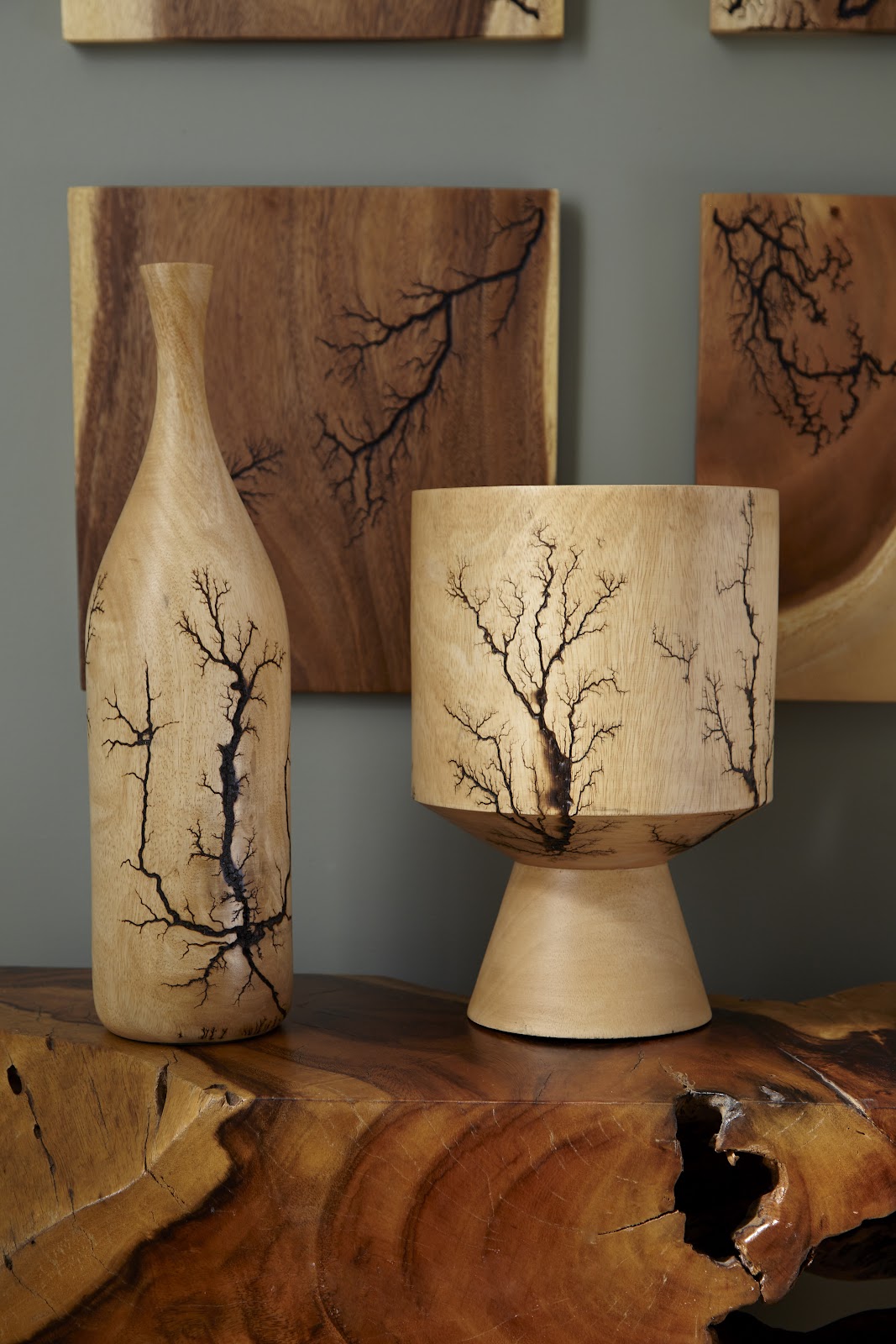 Lightning Bottle, Mango Wood, Curved Neck