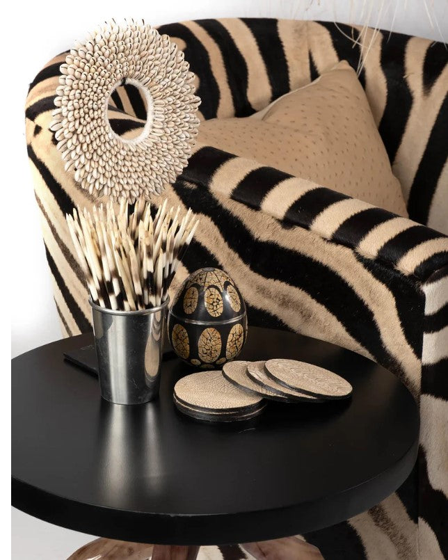 Zebra Hide Tub Chair – Nahla Madison Home - Main Image