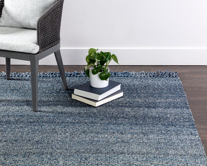 NAHLA LINDAU HAND-WOVEN RUG - TEAL - 5' X 8'