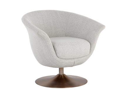 NAHLA CARINE SWIVEL LOUNGE CHAIR - MINA TAUPE