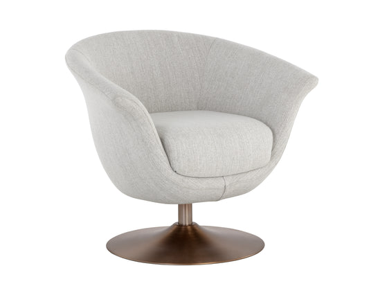 NAHLA CARINE SWIVEL LOUNGE CHAIR - MINA TAUPE