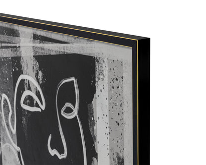NAHLA FACE TO FACE (SET OF 2) - 40" X 60" - BLACK FLOATER FRAME