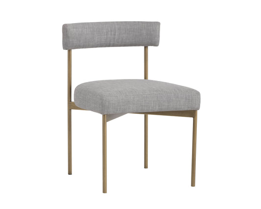 NAHLA SENECA DINING CHAIR - ANTIQUE BRASS - ARENA CEMENT