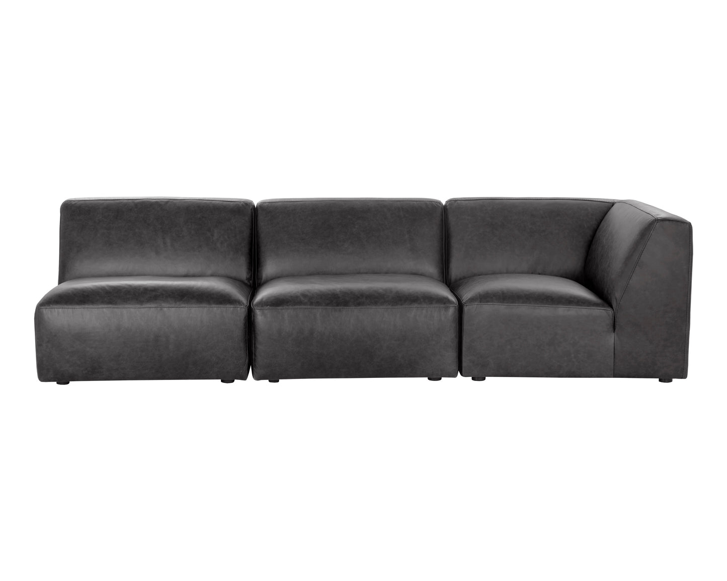 NAHLA WATSON MODULAR - CORNER CHAIR - MARSEILLE BLACK LEATHER