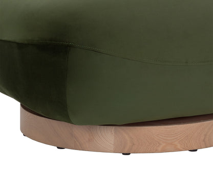 NAHLA FRANZE SWIVEL LOUNGE CHAIR - MOSS GREEN