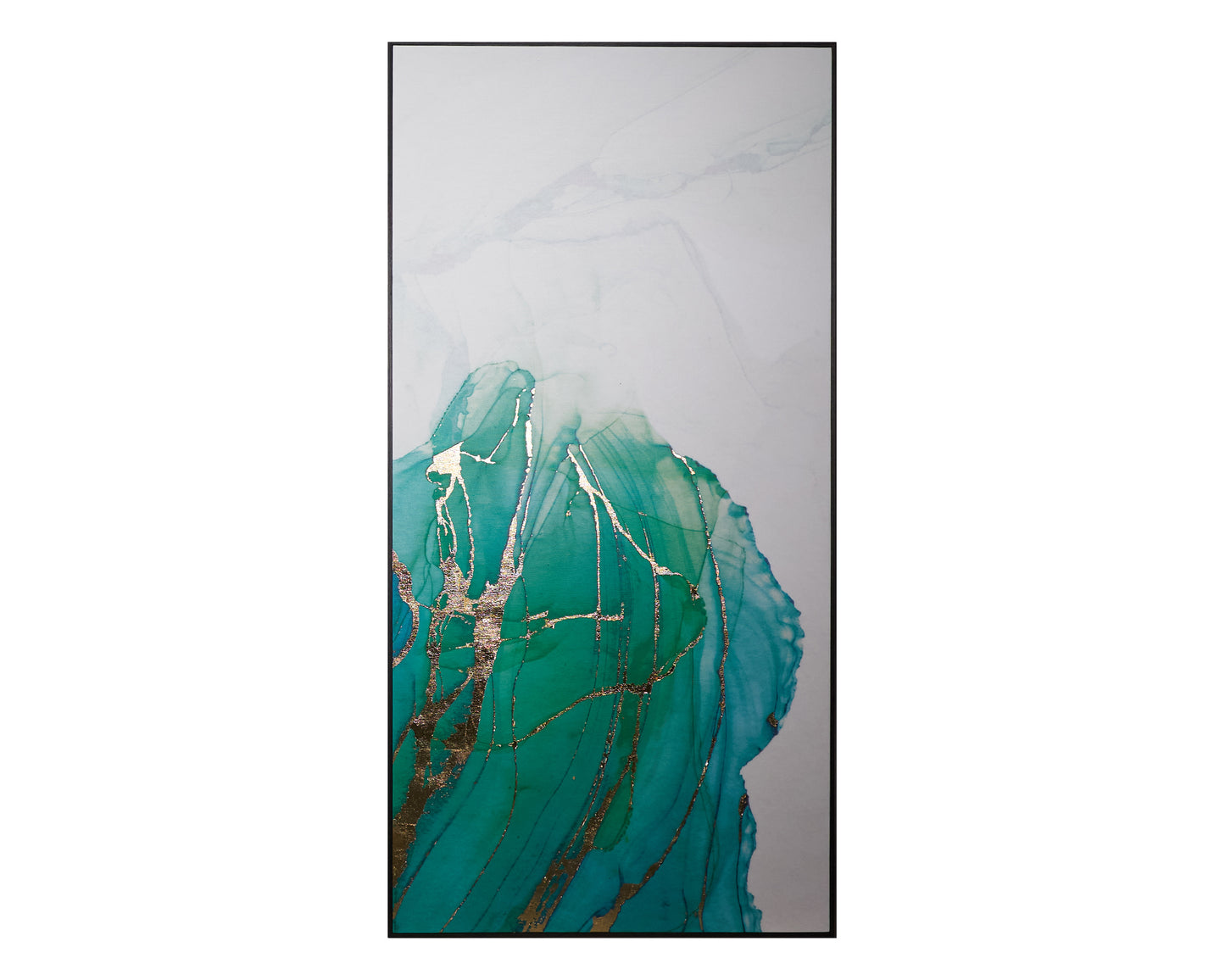 NAHLA BLUE LAGOON (SET OF 3) - 30" X 60" - CHARCOAL FLOATER FRAME