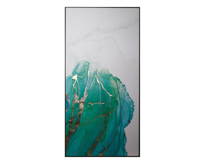 NAHLA BLUE LAGOON (SET OF 3) - 30" X 60" - CHARCOAL FLOATER FRAME