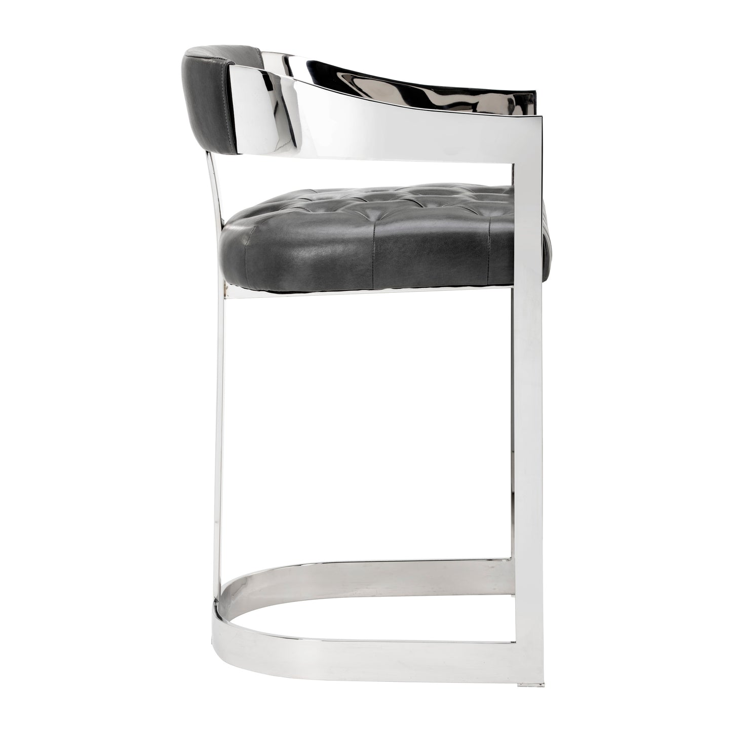 NAHLA BEAUMONT COUNTER STOOL - STAINLESS STEEL - CANTINA MAGNETITE